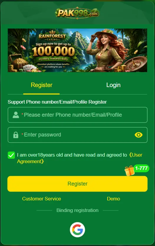 Pak998 Game Register